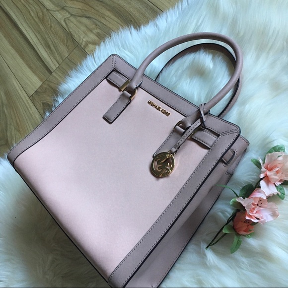 🌸Large Michael Kors Pastel Pink & Fawn Dillon Tote NWT - Picture 5 of 16